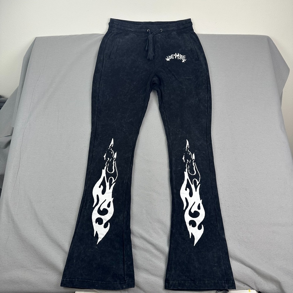 Ringspun tracksuit set Lounge Pants hoodie L Fleece flames tribal fleece Tall - Picture 9 of 16